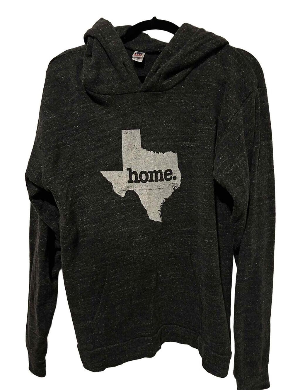 THblend dark gray fleece "Texas Home" hoodie mens size XL